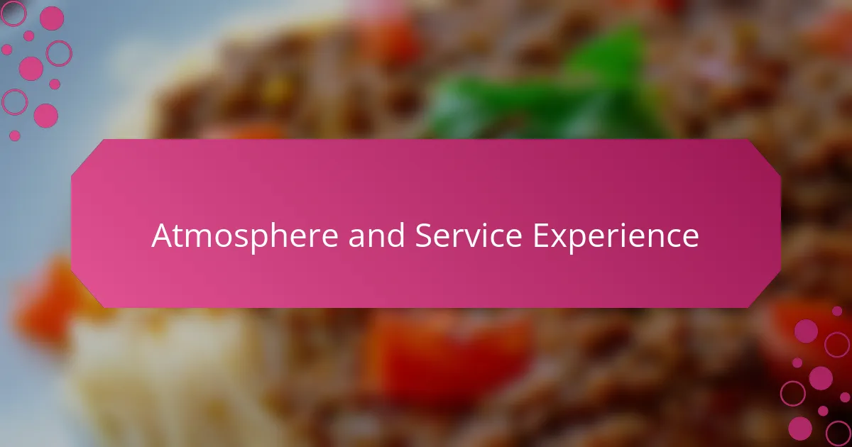 Atmosphere and Service Experience