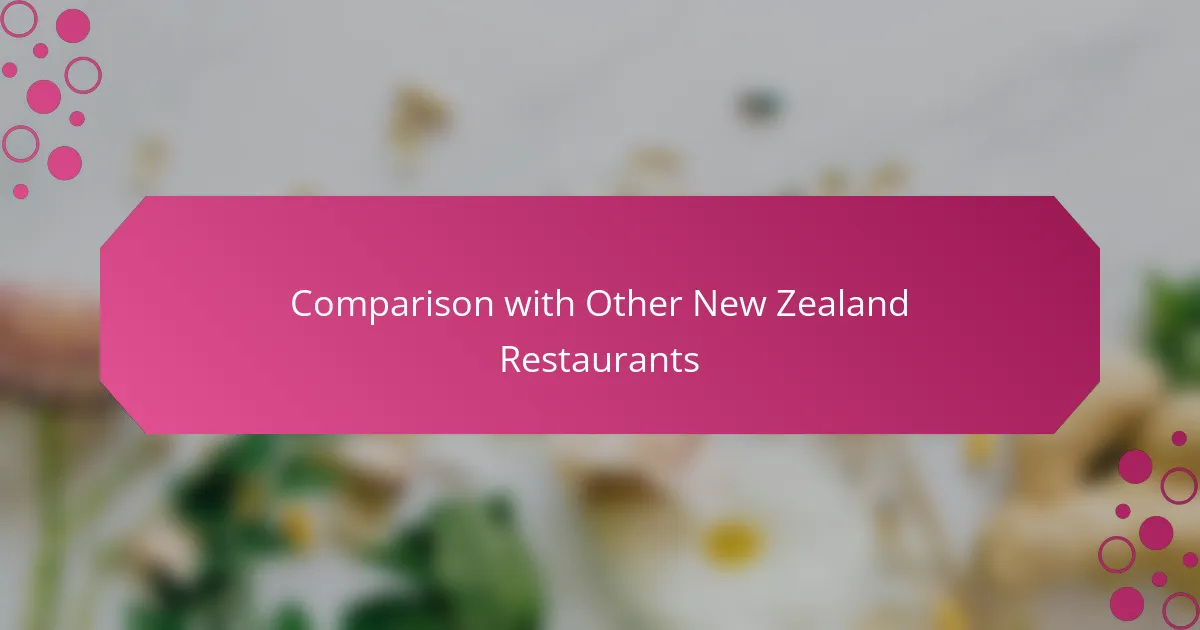 Comparison with Other New Zealand Restaurants