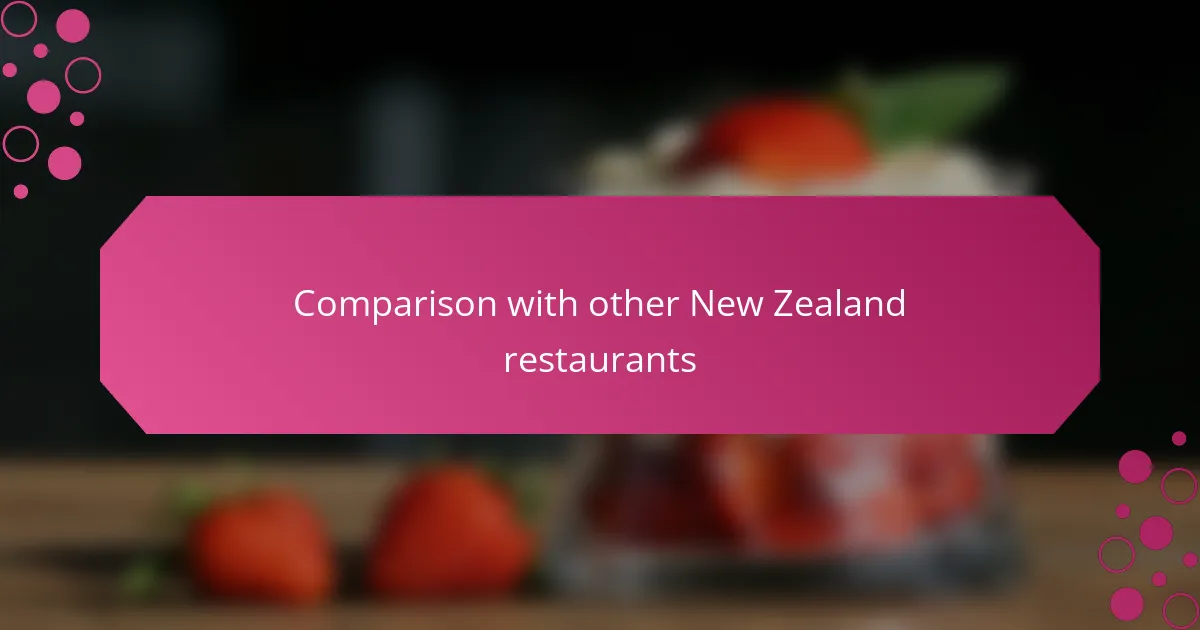 Comparison with other New Zealand restaurants
