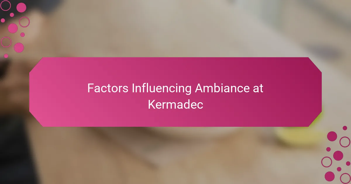 Factors Influencing Ambiance at Kermadec