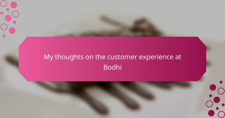 My thoughts on the customer experience at Bodhi