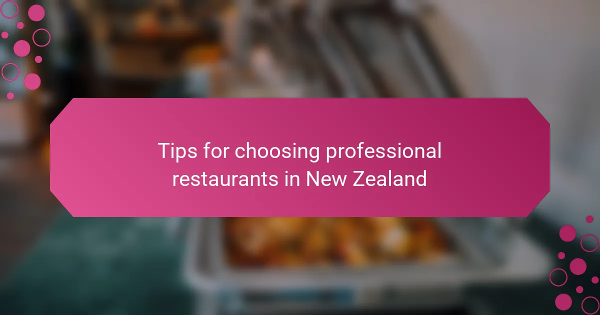 Tips for choosing professional restaurants in New Zealand